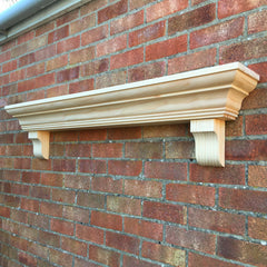 Victorian Style Solid Wood Mantel Piece, Floating Shelf with Corbels